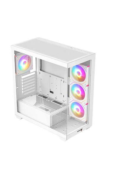 SPEARPC Avalanche ATX Case, 4 RGB Fans, USB 3.0, Glass Panel, 400mm GPU, ARGB Hub And Remote Control