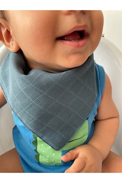 runbaby (4 ADET) Müslin Kumaş Çıtçıtlı Bebek Salya Önlük & Fular