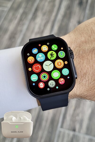 Daniel Klein Garantili Siyah Renk Kordonlu Akıllı Kol Saati ve Bluetooth Kula...