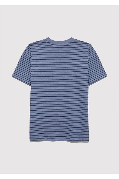 Mavi Navy Blue Striped T-Shirt Loose Fit / Loose Relaxed Fit 6610390-90788