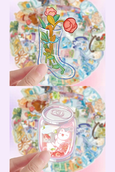 Mona Craftist مجموعة ملصقات ملونة شفافة مكونة من 50 قطعة من ملصقات Bullet Jou...