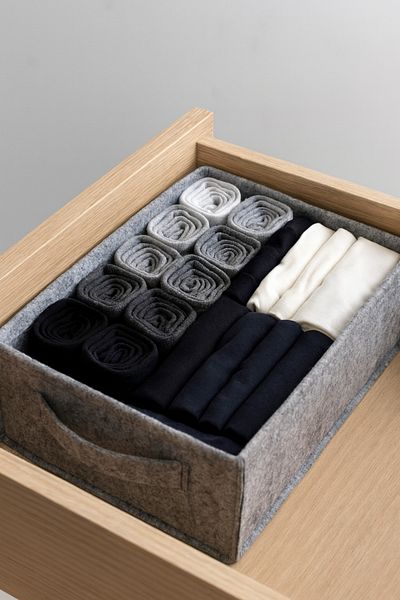 YUNUSOĞLU HOME Under Cabinet Laundry Toy Organizer Felt Storage Box Basket Organizer 38X25X13Cm