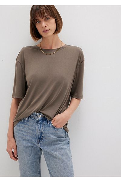 Mavi Brown Tencel Tm Modal Basic T-Shirt Regular Fit / Regular Cut 1611897-83866