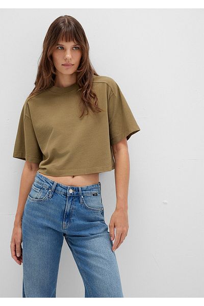Mavi Khaki Crop T-Shirt Boxy Fit 1613345-71563