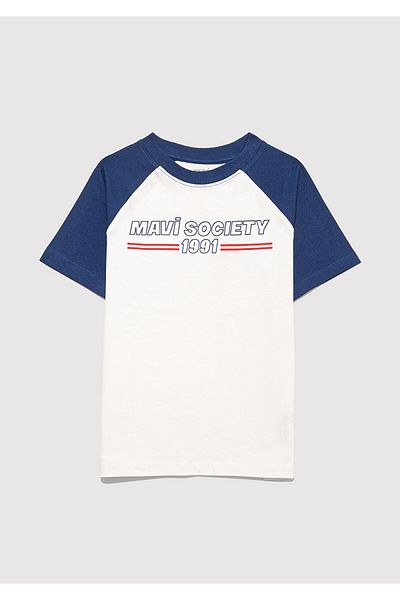 Mavi Printed White T-Shirt Loose Fit / Loose Relaxed Fit 6610357-70057