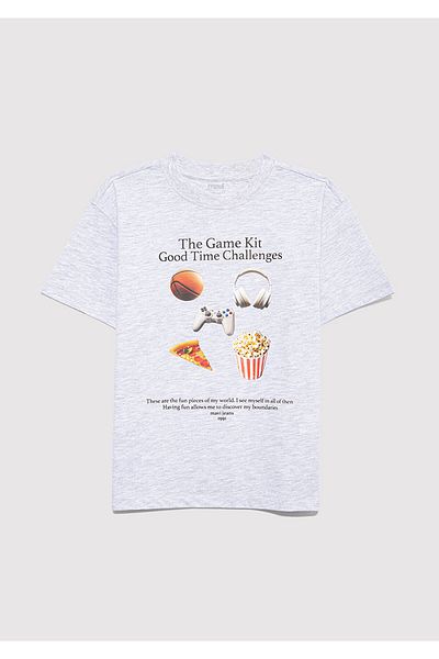Mavi Fun Time Light Gray Boy's T-Shirt M6610359-88467