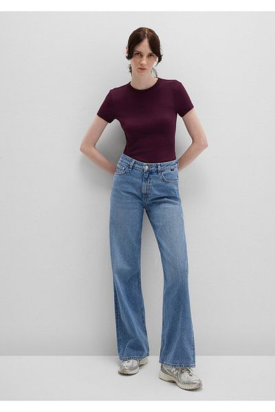 Mavi Burgundy Basic T-Shirt Fitted / Body Fitting Cut 1613081-70434