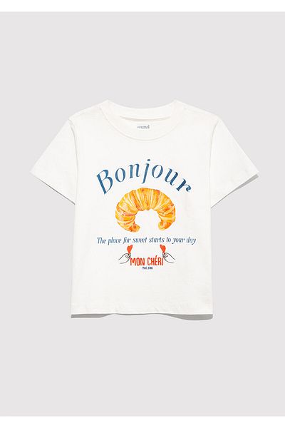 Mavi Printed Ecru T-Shirt Regular Fit / Regular Cut 7610358-70057