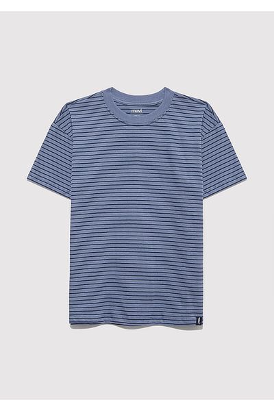 Mavi Navy Blue Striped T-Shirt Loose Fit / Loose Relaxed Fit 6610390-90788
