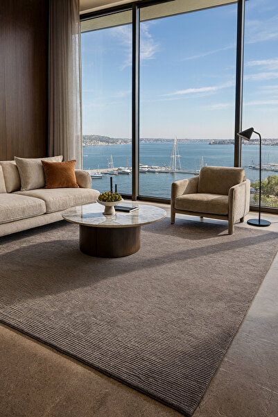 Vog Halı Royal Antrasit Renk Düz Parlak Modern Viskon Halı Yumuşak Dokulu Sal...