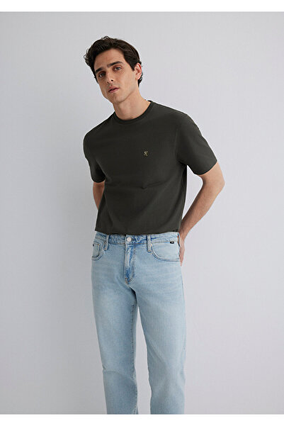 Mavi Λογότυπο σφραγίδας Λεπτομερές κέντημα Πράσινο T-Shirt Regular Fit / Normal Cut 0612736-71587