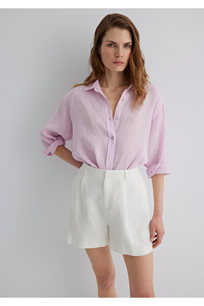 Mavi Purple Linen Shirt Loose Fit / Loose Relaxed Fit 1210747 -70507