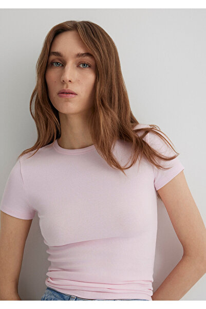 Mavi Pembe Basic Tişört Fitted / Vücuda Oturan Kesim 1613081-89200