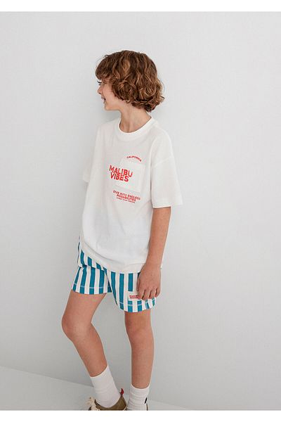 Mavi Printed White T-Shirt Oversize / Wide Cut 6610327-70057