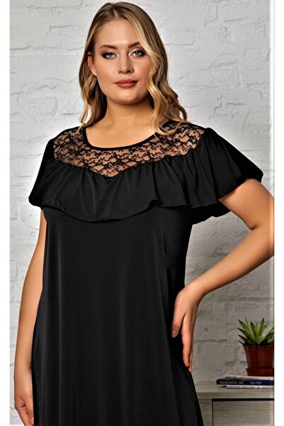 Kheos Φόρεμα με κοντό μανίκι με ειδική σχεδίαση με δαντέλα και λεπτομέρεια βολάν