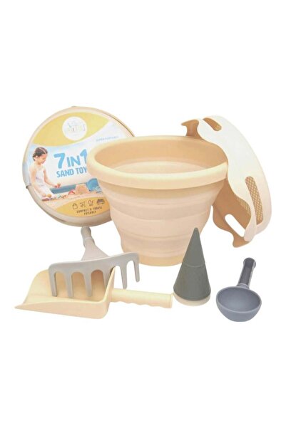 CompacToys - طقم دلو الشاطئ 7 في 1 - بيج