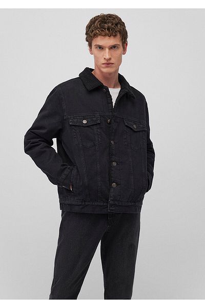 Mavi Zander Classic Denim Black Faux Fur Jean Jacket 0111214-89117