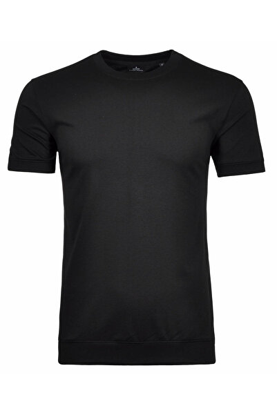 Ragman Rundhals T-Shirt für Herren in schwarz
