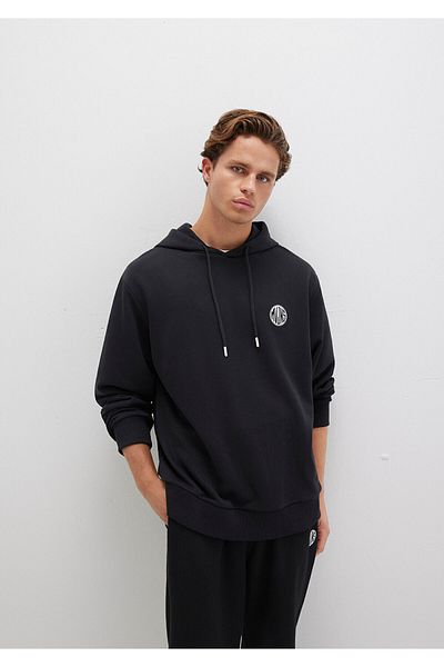 Mavi Black Hooded Mvjns Logo Printed Sweatshirt - 0611786 -900