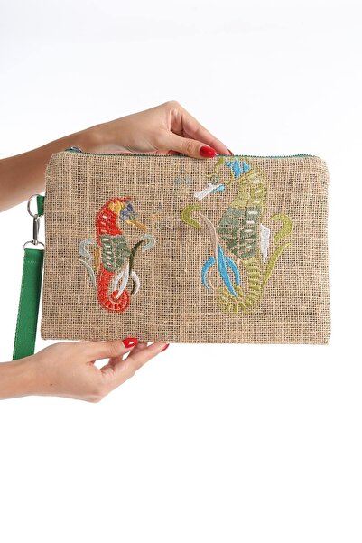 Mubiano حقيبة يد نسائية صيفية مصنوعة من قماش الجوت والقش - MSLY0102-BJ