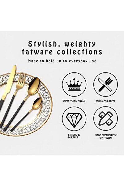 Generic 30-Piece Stainless Steel Tableware Knife And Fork Spoon Western Steak Knife And Fork Spoon Set