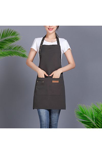 Generic Solid Color Apron Gray For Kitchen Barbershop