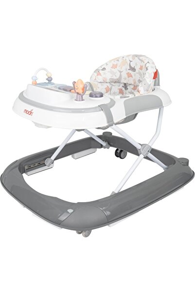 Moon مشاية أطفال قابلة لتعديل الارتفاع مع موسيقى وألعاب - رمادي