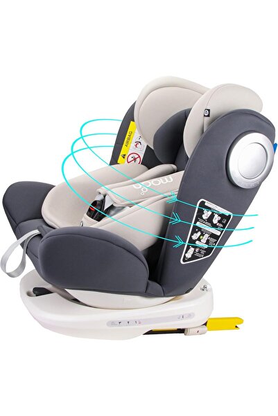 Moon مقعد سيارة جيرو - مقعد معزز دوار 360 درجة للأطفال/الرضع/الصغار، مناسب للسفر