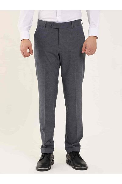 Dufy Men's Indigo Regular Fit Classic Trousers - 97732