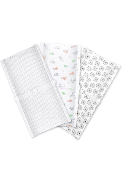 Moon ملاءات تغيير الحفاضات، عبوة من 3 قطع - قطن عضوي - تصميم مرن ومريح