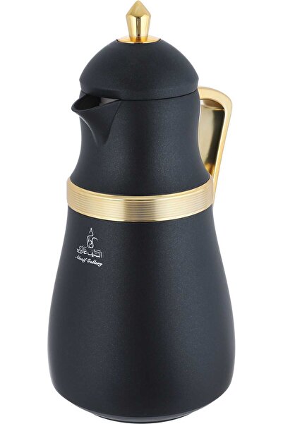 Alsaif Gallery Najd Thermos Set, Saif Gallery, 1/1 liter, Inner glass insulation, Outer plastic - Black