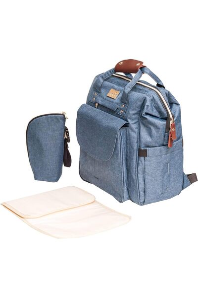 Moon حقيبة ظهر للحفاضات من دينيس، مقاومة للماء، جيوب متعددة، مرتبة لتغيير الح...