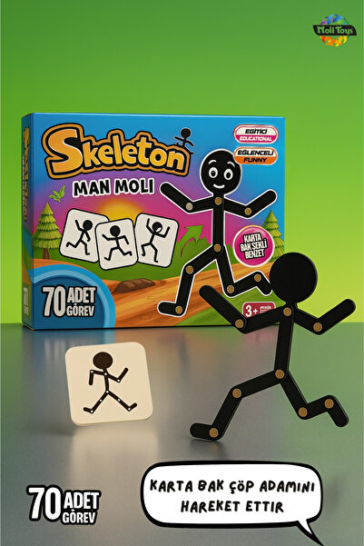 Luzay Çöp Adam Skeleton Man Moli Kutu Oyunu Hafıza Dikkat Ve Beceri Oyunu Mon...