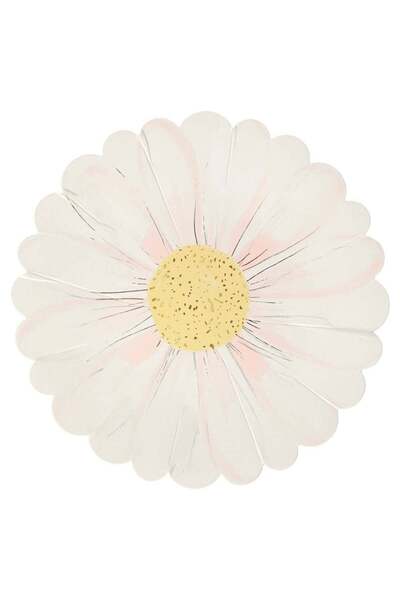 Meri Meri - Wild Daisy Plates - Yabani Papatya Tabaklar - 8'li