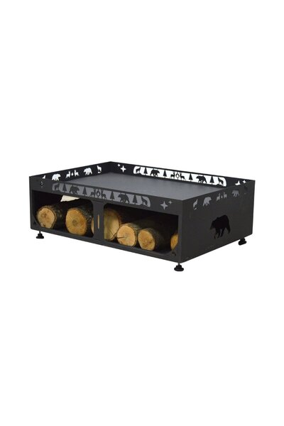 flamestove Fs-107-D Doğa Desenli 60*90 Odunluklu Lazer Kesim Soba Altlığı