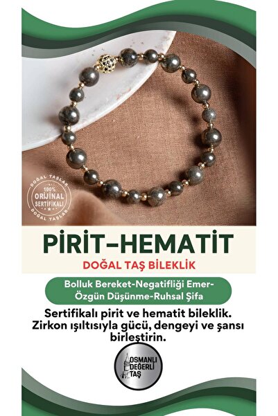 OSMANLI DEĞERLİ TAŞ سوار من الحجر الطبيعي بريت-هيماتيت مع جهاز زركون معتمد 6-...