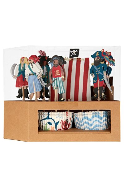 Meri Meri - مجموعة كب كيك سفينة القراصنة - مجموعة كب كيك سفينة القراصنة - 24 ...