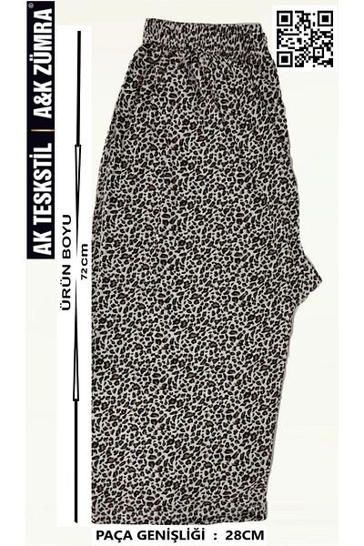 A&K ZÜMRA Plus Size Below Knee Patterned Combed Cotton Capri