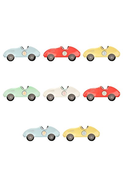 Meri Meri - Race Car Plates - Yarış Arabası Tabak - 8'li