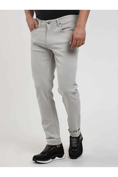 Dufy Men's Slim Fit Bone Straight Trousers -107129