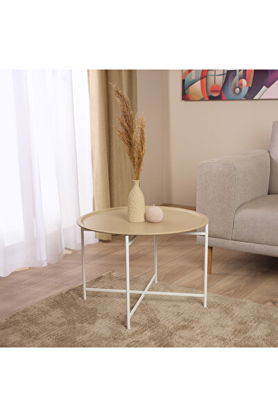 Just Home Modern Katlanır Orta Sehpa - Krem / Beyaz