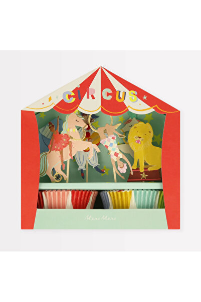 Meri Meri - مجموعة كب كيك السيرك - مجموعة كب كيك السيرك (x24)