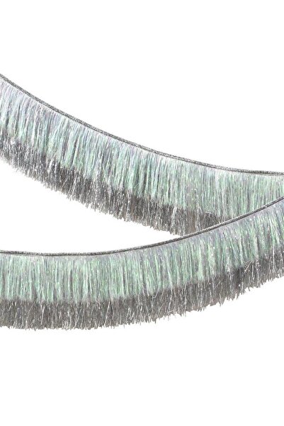 Meri Meri - Silver Iridescent Tinsel Fringe Garland - Gümüş Püsküllü Asılan Süs