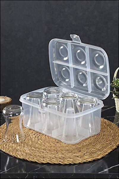 İronika İronika Çay Bardağı Taşıma Kutusu Kırılmayı Önleyici Esnek Plastik 6 ...