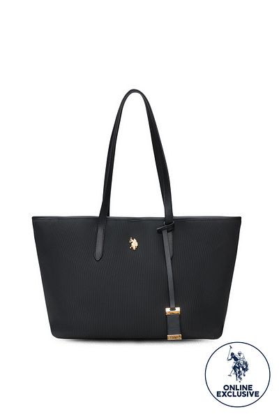 U.S. Polo Assn. Geantă neagră de umăr pentru femei Us25655 Exclusiv online