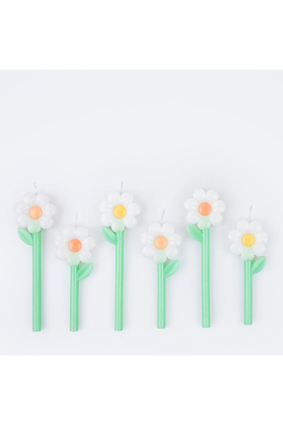 Meri Meri - Daisy Candles - Papatya Mumlar (x6)