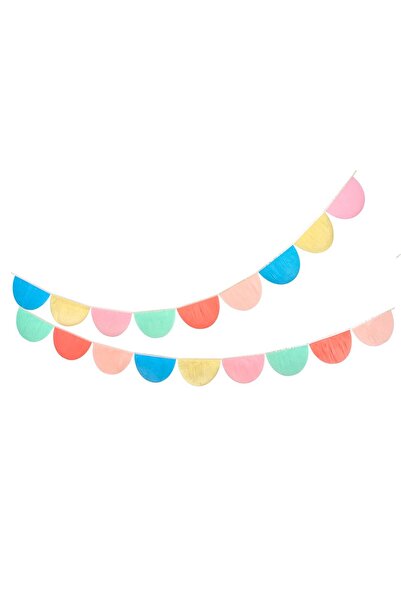 Meri Meri - Στεφάνια με σκαλόπα από χαρτί με ουράνιο τόξο - Στολίδι με ημισελήνο