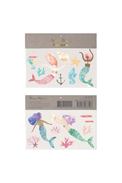 Meri Meri - Mermaid Tattoos - Deniz Kızı Geçici Dövme - L