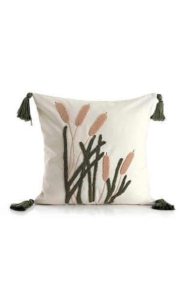 Bursa İpek Khaki Punch Throw Pillow