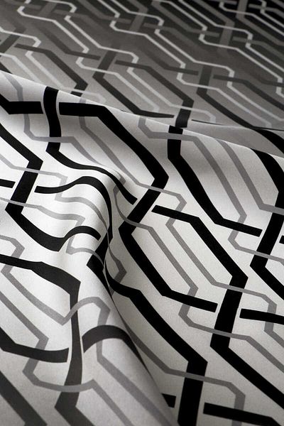 Bursa İpek Sura Silk Scarf - Gray Knitted Pattern